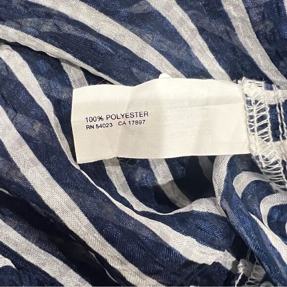 Gap Blue and White Banded Off the Shoulder Striped Blouse Womens Small - Picture 2 of 4